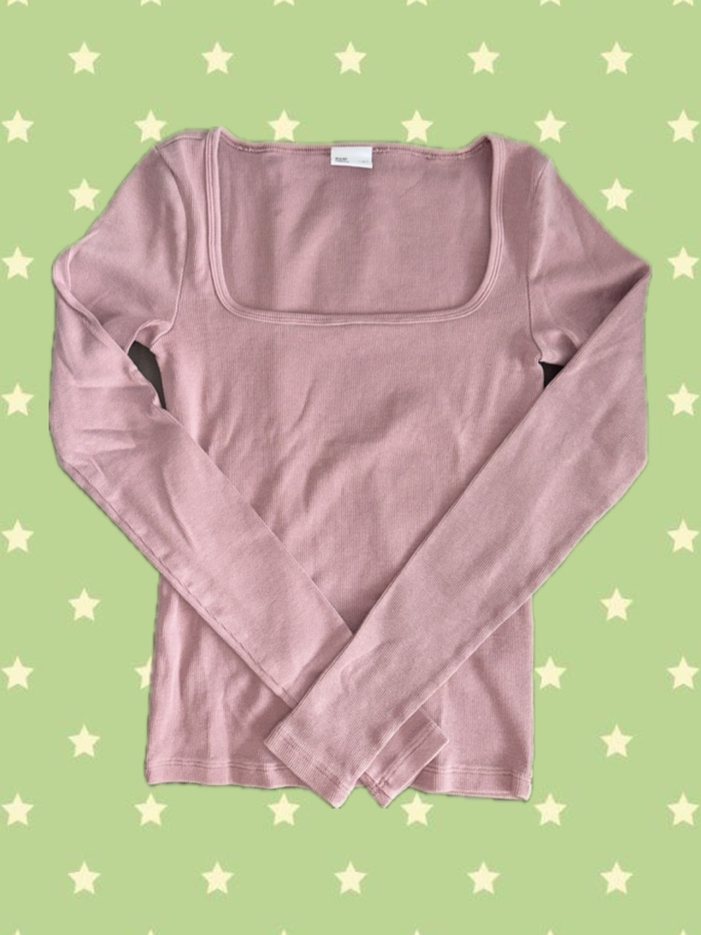 TNA Dusty Rose Long Sleeve Square Neck Top
